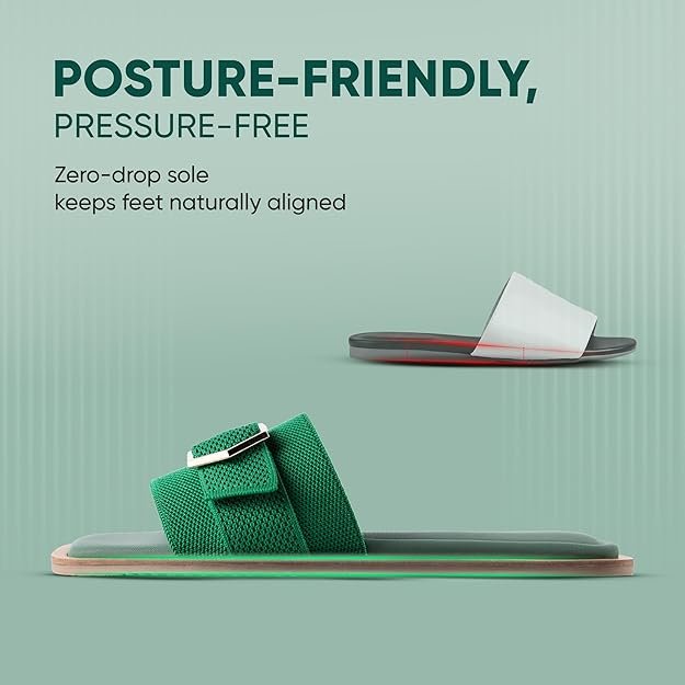 Frido Comfort Flat Sandals for Women | Super Soft Stylish Slip-On Sandals with Cushioned Sole – Daily Office and Casual Wear with Padded Knit Upper, Breathable & Zero-Drop Sole